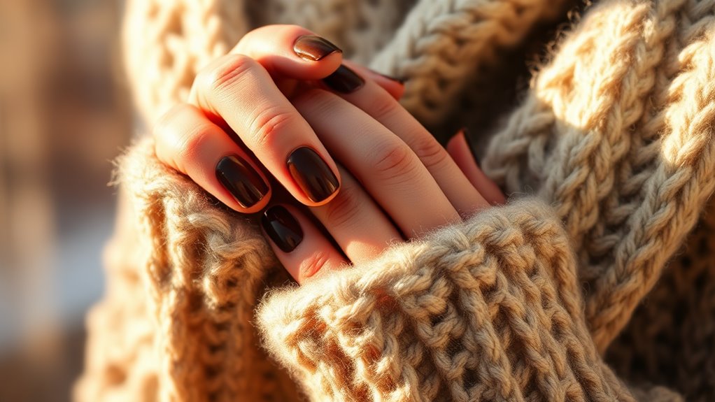 Chocolate Brown Nails- Cozy Winter Tones