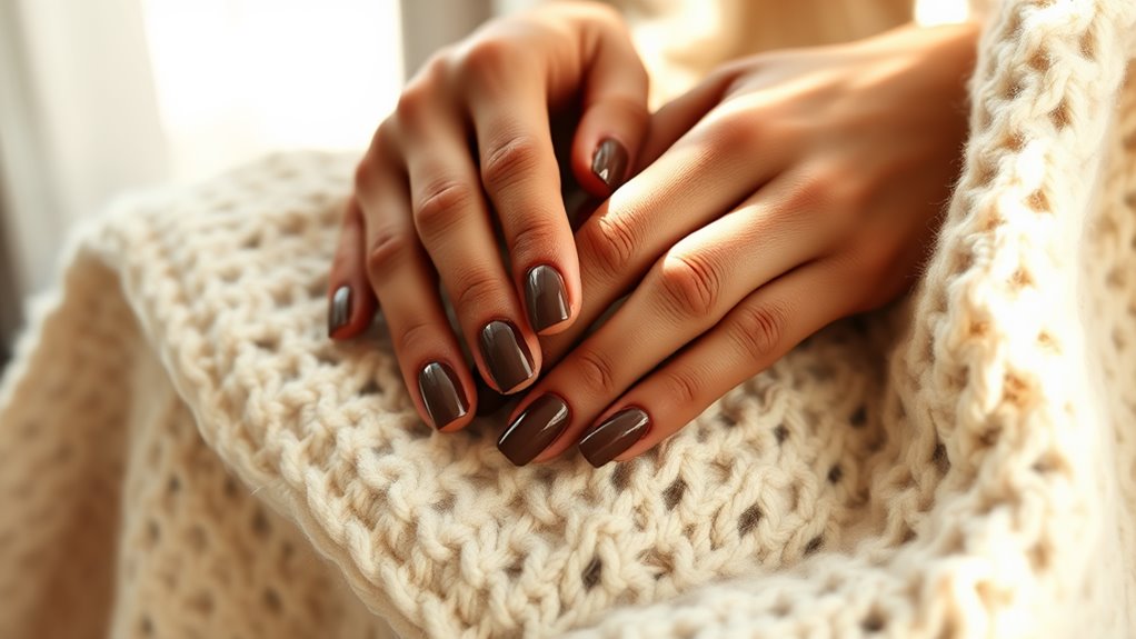 Chocolate Brown Nails- Cozy and Warm