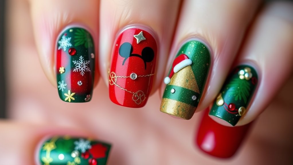 Christmas Disney Nails- Magic in Every Detail