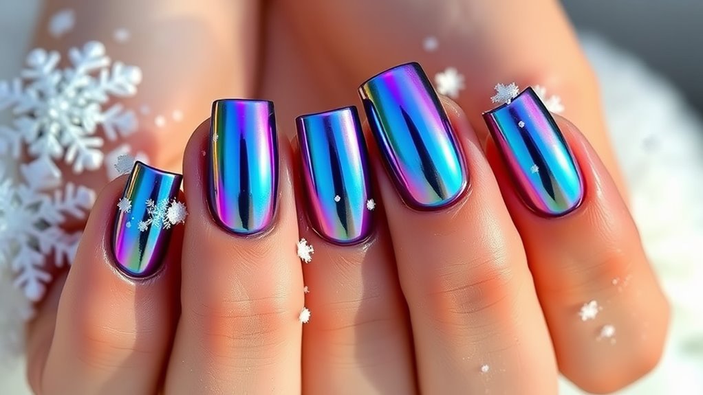 Chrome Aura Nails- Shine Bright This Winter