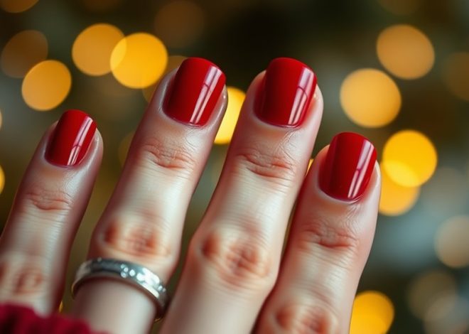 Classic Red Nails- Holiday Elegance