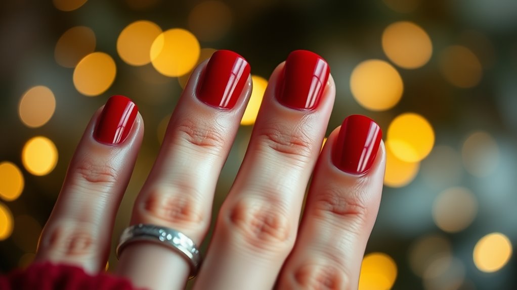 Classic Red Nails- Holiday Elegance