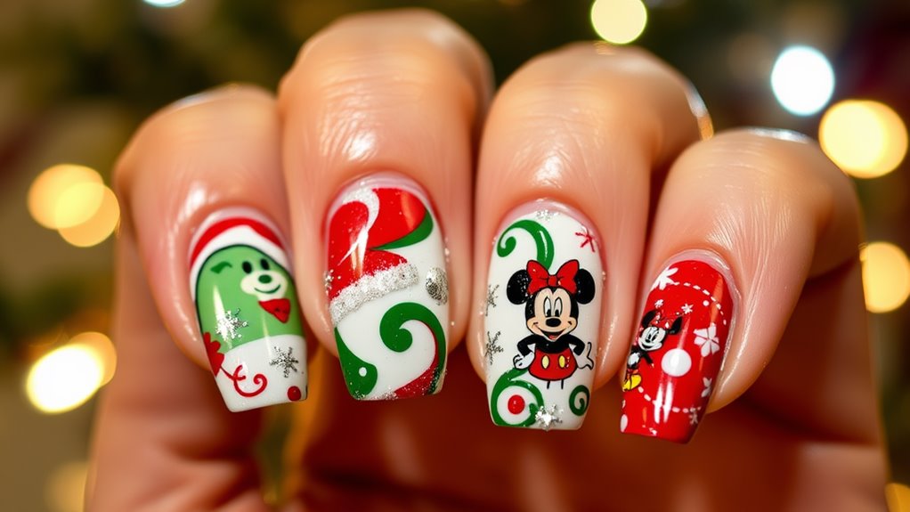 Disney Christmas Nails- Magical Holiday Designs