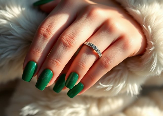 Emerald Green Nails- Luxurious Winter Styles