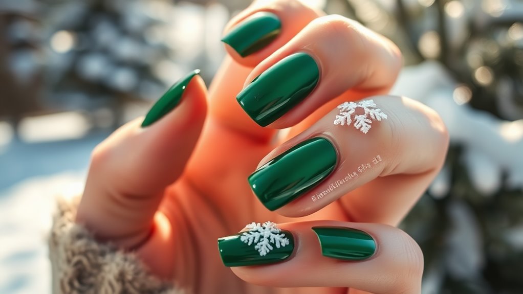 Emerald Green Nails- The Gem of Winter Fashion