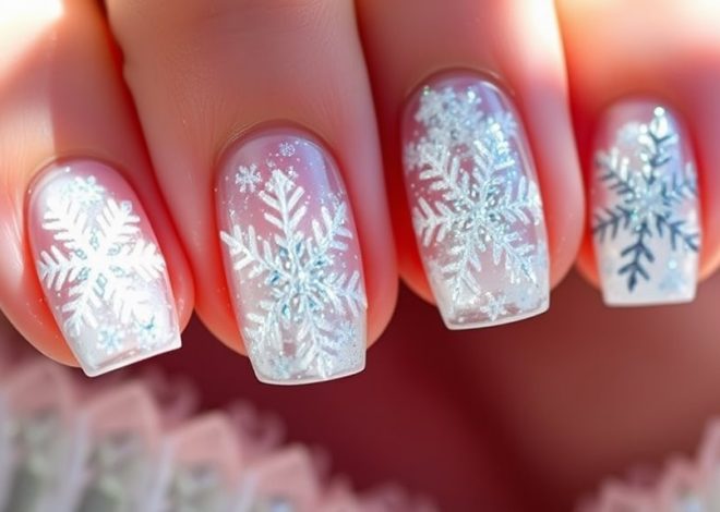 Encapsulated Snowflake Nails- A Frosty Trend