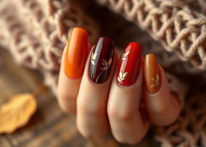 Fall Almond Nails- Cozy Autumn Tones