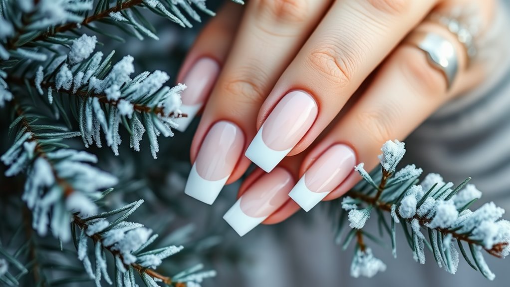 French Ombre Nails- Classic Winter Elegance