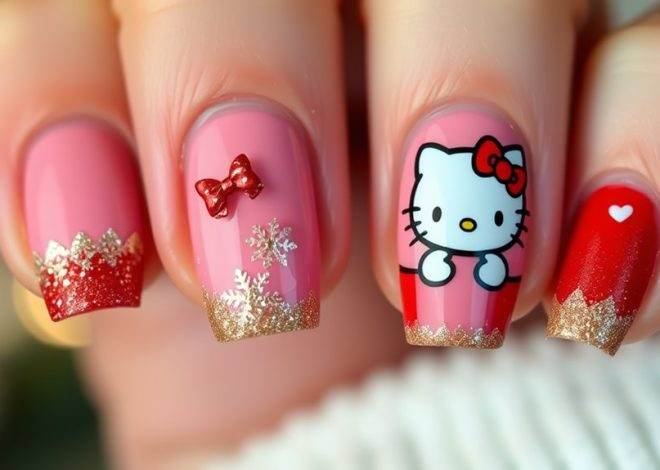 Hello Kitty Christmas Nails- Adorable Holiday Inspiration