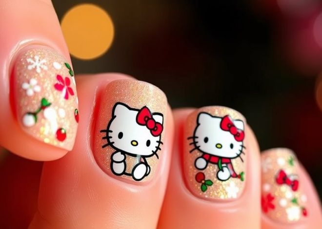 Hello Kitty Christmas Nails- Cute Holiday Art