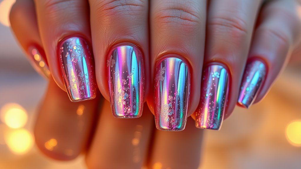 Holiday Glam- Sparkly Chrome Nail Designs