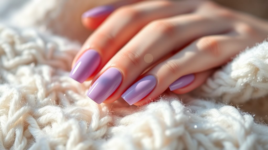 Lavender Purple Nails- Soft Winter Vibes