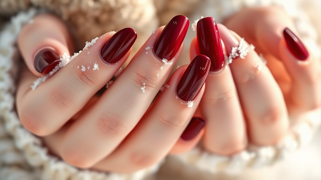 Lipstick Nails- Bold Winter Glam