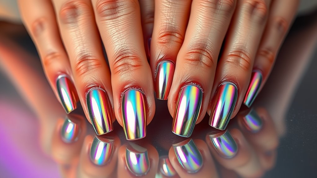 Mirror Chrome Nails- Futuristic Glam